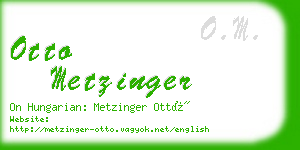 otto metzinger business card